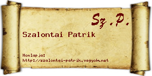 Szalontai Patrik névjegykártya